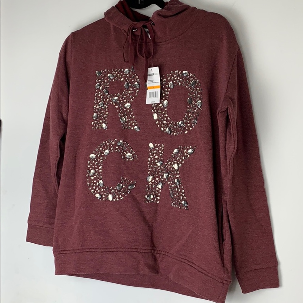 William Rast bejeweled “ROCK” hoodie